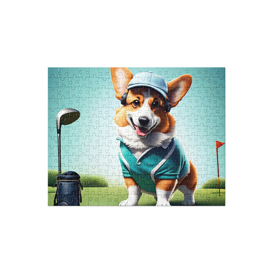 Pembroke Welsh Corgi Golfer- Jigsaw Puzzle