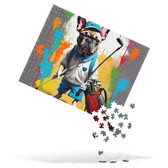 Jigsaw puzzle-French Bulldog Golfer v2