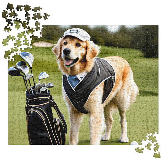 Golden Retriever Golfer- Jigsaw puzzle V4