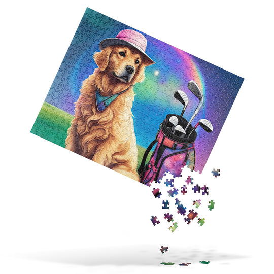 Golden Retriever Golfer- Jigsaw puzzle V7