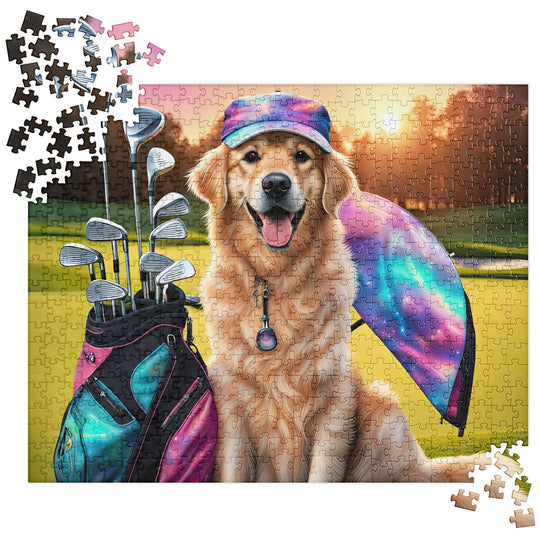 Golden Retriever Golfer- Jigsaw Puzzle V8