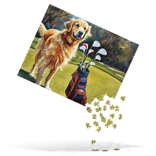 Golden Retriever Golfer- Jigsaw Puzzle V9