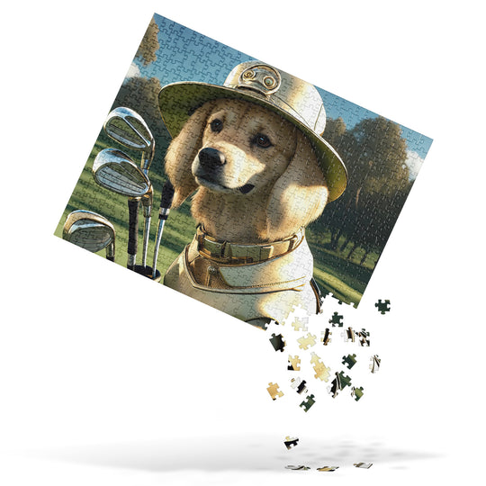 Golden Retriever Golfer- Jigsaw Puzzle V14