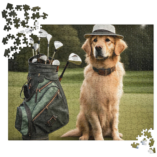 Golden Retriever Golfer- Jigsaw Puzzle V18