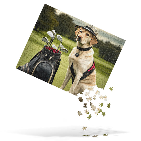 Golden Retriever Golfer- Jigsaw Puzzle V20