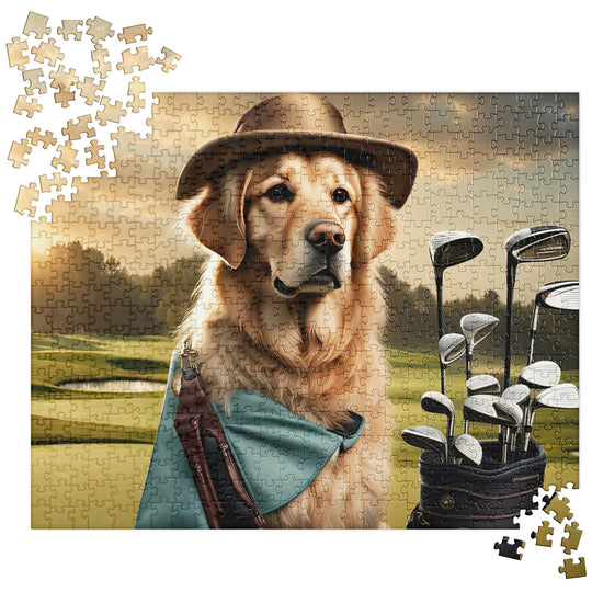 Golden Retriever Golfer- Jigsaw Puzzle V22