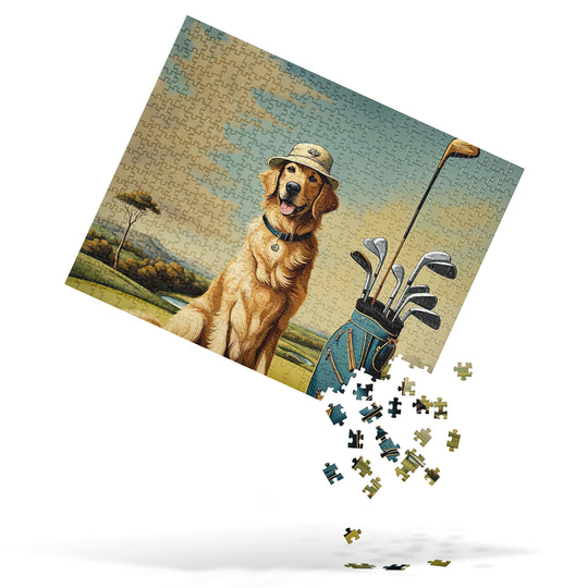 Golden Retriever Golfer- Jigsaw Puzzle V25