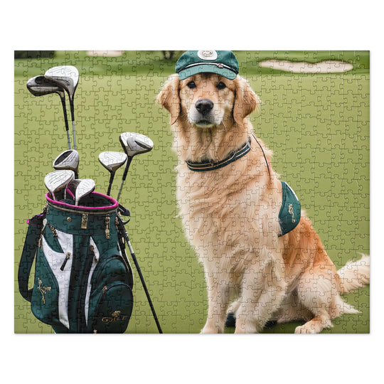 Golden Retriever Golfer- Jigsaw Puzzle V29