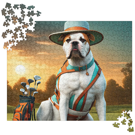 American Bulldog Golfer- Jigsaw Puzzle v2