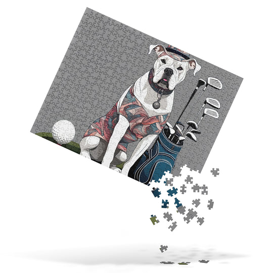 American Bulldog Golfer- Jigsaw Puzzle v3