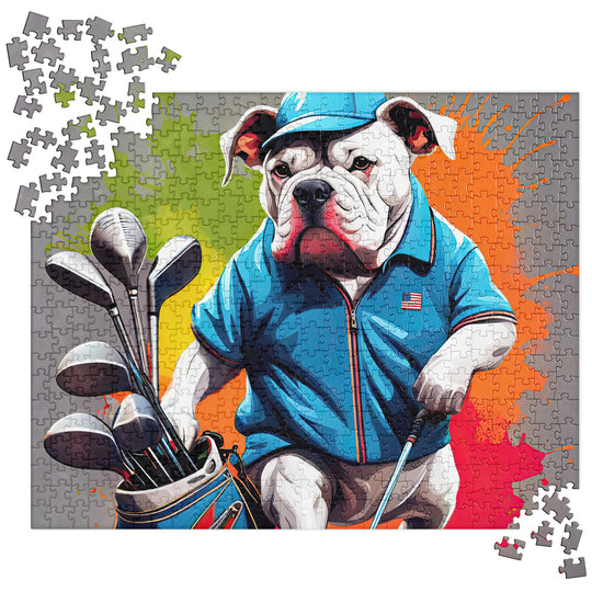 Bulldog Golfer- Jigsaw Puzzle v3