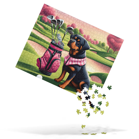 Rottweiler Golfer- Jigsaw Puzzle