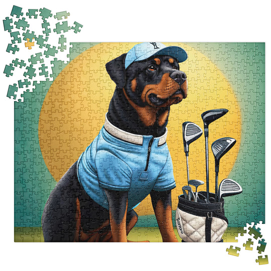 Rottweiler Golfer- Jigsaw Puzzle v2