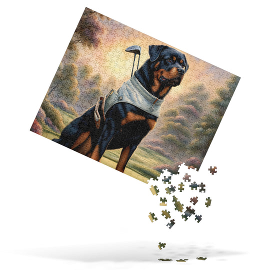 Rottweiler Golfer- Jigsaw Puzzle v3