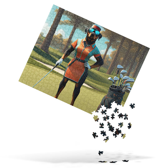 Rottweiler Golfer- Jigsaw Puzzle v4