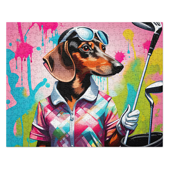 Dachshund Golfer- Jigsaw Puzzle v4