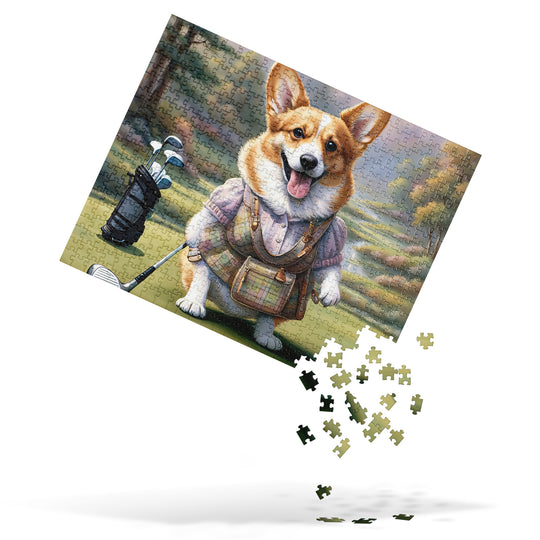 Pembroke Welsh Corgi Golfer- Jigsaw Puzzle v3