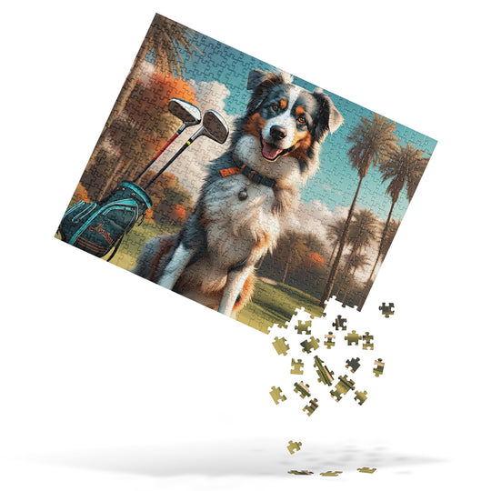 Australian Shepherd Golfer- Jigsaw Puzzle v2