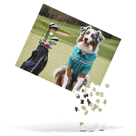 Australian Shepherd Golfer- Jigsaw Puzzle v4