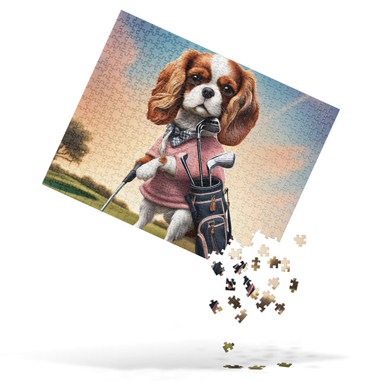 Cavalier King Charles Spaniel Golfer- Jigsaw Puzzle v2