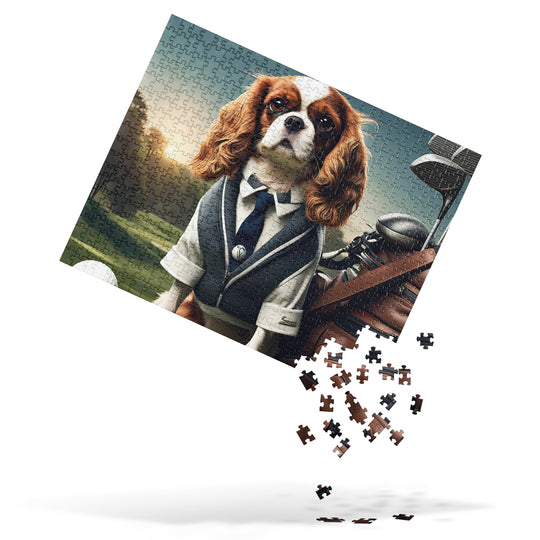 Cavalier King Charles Spaniel Golfer- Jigsaw Puzzle v3