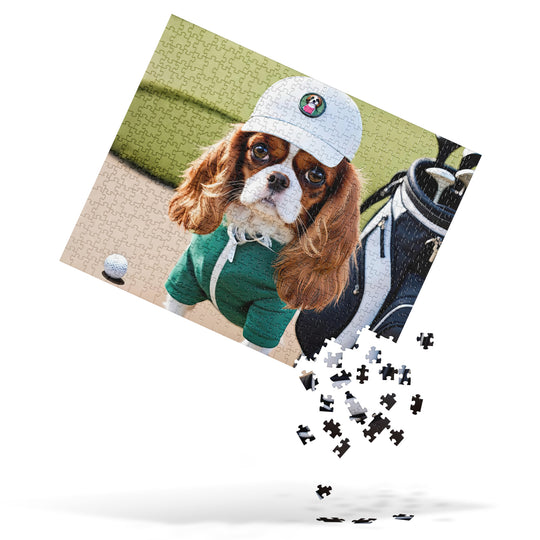 Cavalier King Charles Spaniel Golfer- Jigsaw Puzzle v4