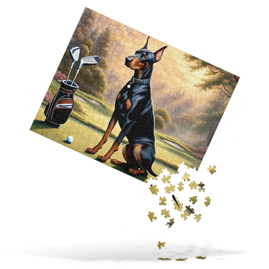 Doberman Pinscher Golfer- Jigsaw Puzzle v3