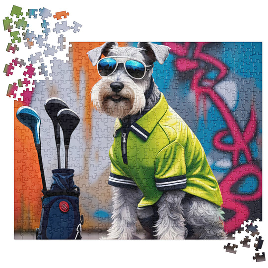 Miniature Schnauzer Golfer- Jigsaw Puzzle v3