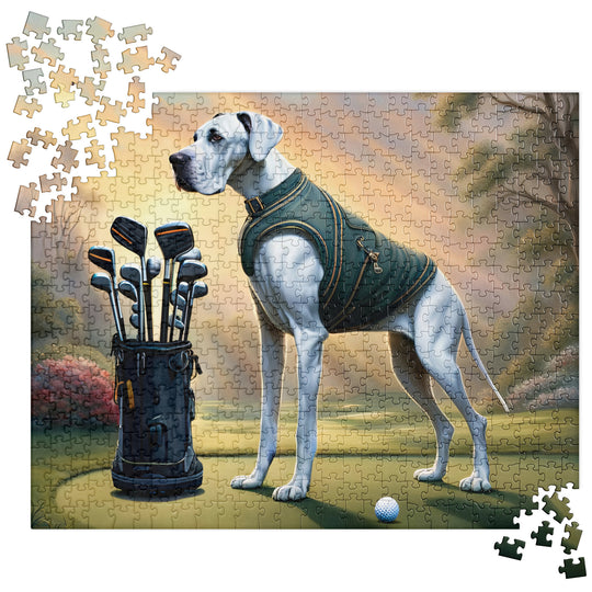 Great Dane Golfer- Jigsaw Puzzle v3