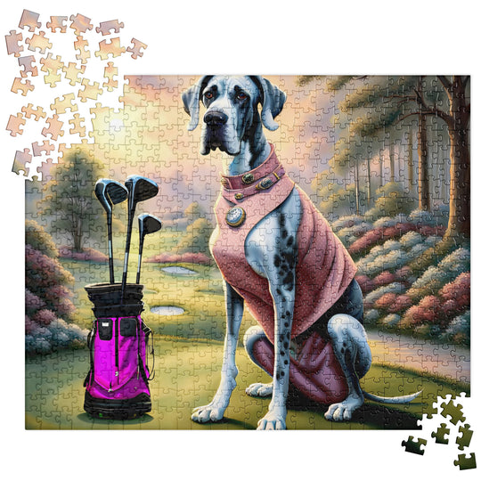 Great Dane Golfer- Jigsaw Puzzle v4