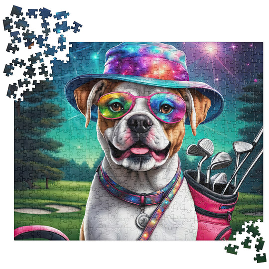 American Bulldog Golfer- Jigsaw Puzzle v4