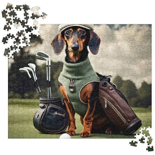 Dachshund Golfer- Jigsaw Puzzle v5