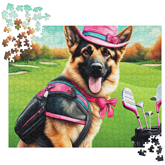 German Shepherd Golfer- Jigsaw Puzzle v2