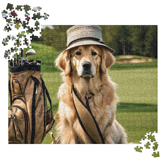 Golden Retriever Golfer- Jigsaw Puzzle V15