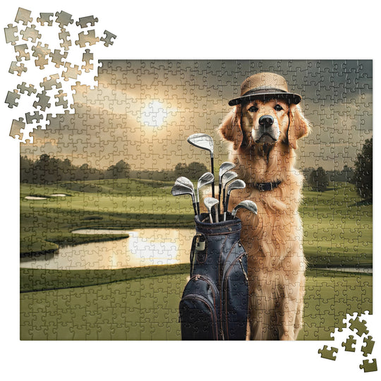 Golden Retriever Golfer- Jigsaw Puzzle V21