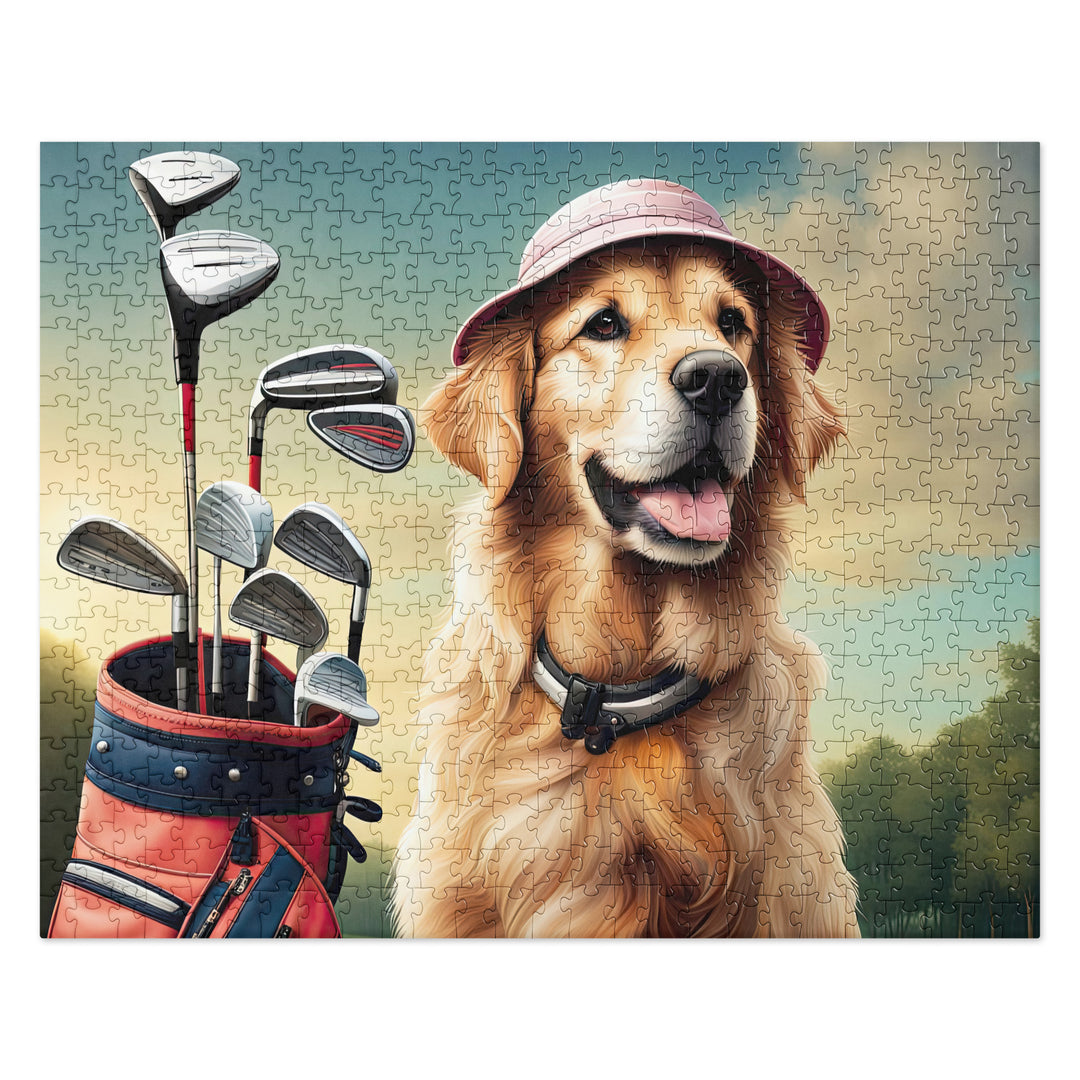 Golden Retriever Golfer- Jigsaw Puzzle V26