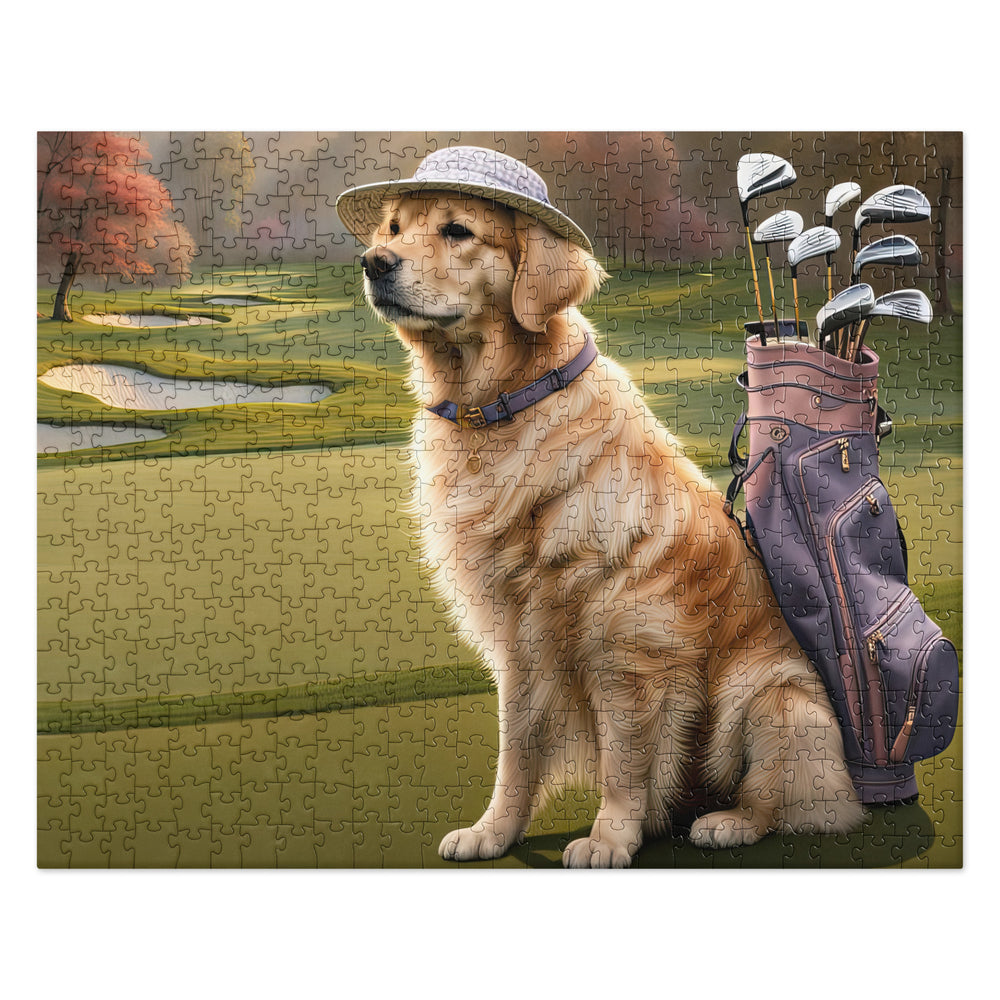 Golden Retriever Golfer- Jigsaw Puzzle V27