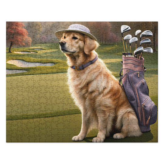 Golden Retriever Golfer- Jigsaw Puzzle V27