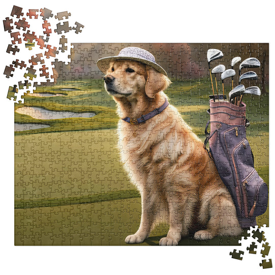 Golden Retriever Golfer- Jigsaw Puzzle V27