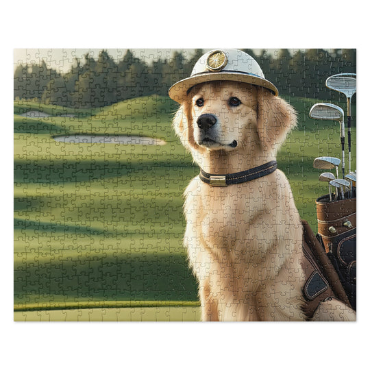Golden Retriever Golfer- Jigsaw Puzzle V31