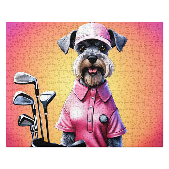 Miniature Schnauzer Golfer- Jigsaw Puzzle v4