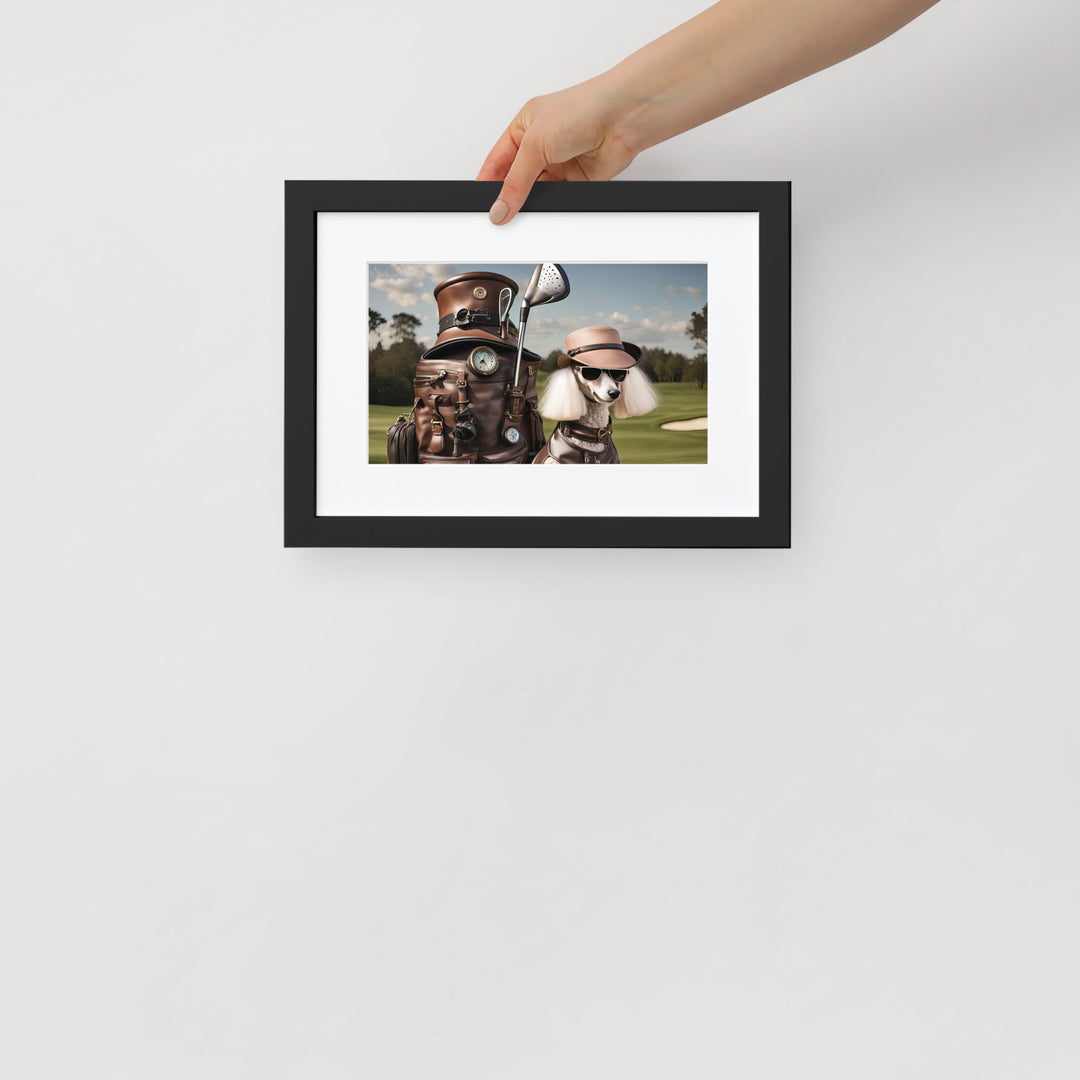 Poodle Golfer- Matte Paper Framed Poster With Mat v3