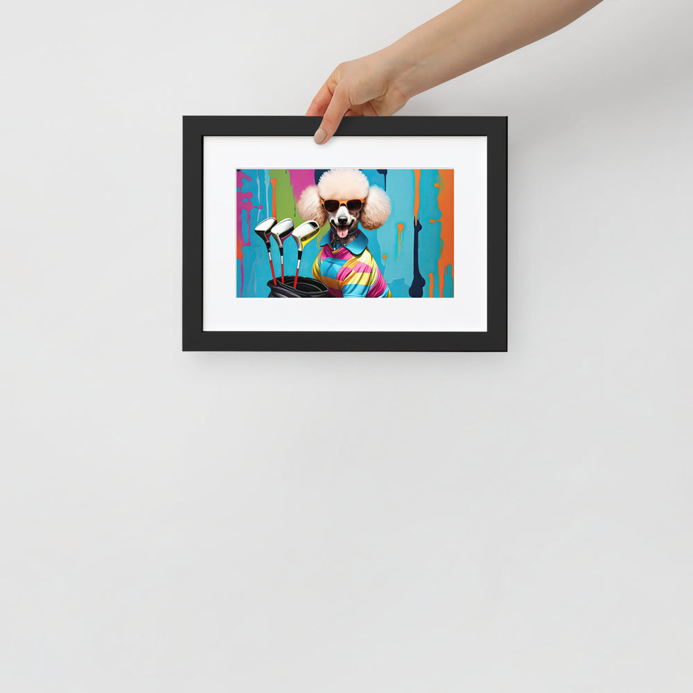 Poodle Golfer- Matte Paper Framed Poster With Mat v4