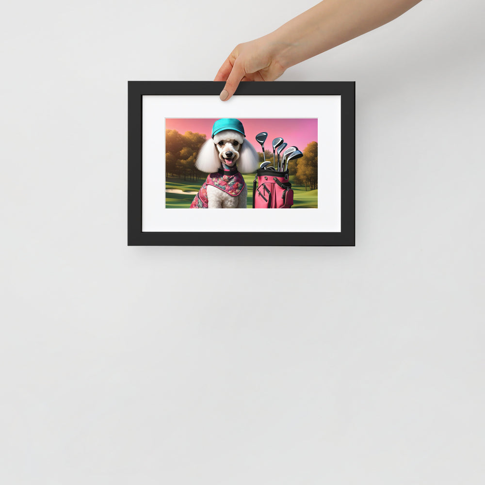 Poodle Golfer- Matte Paper Framed Poster With Mat v5