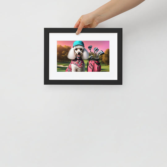Poodle Golfer- Matte Paper Framed Poster With Mat v5