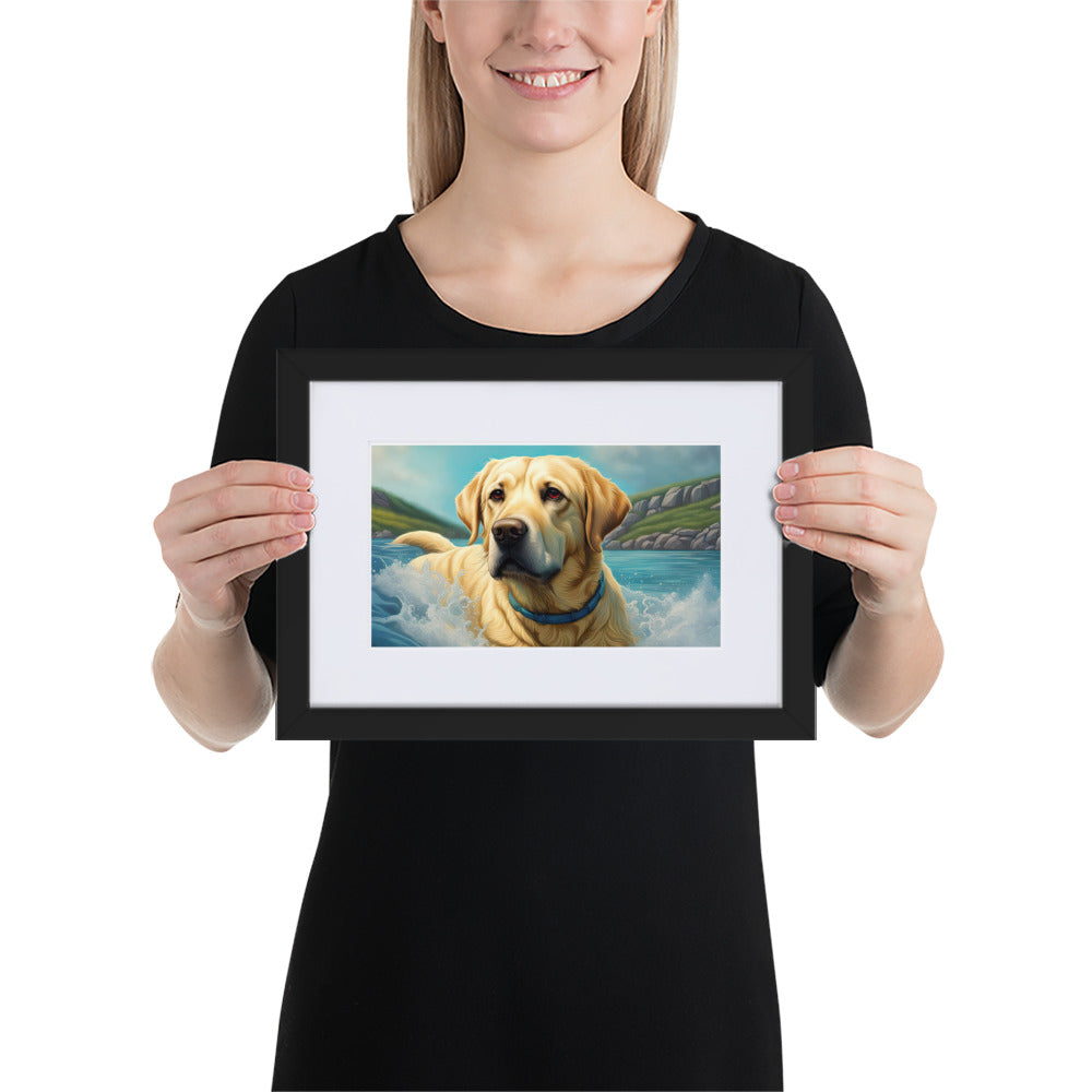 Matte Paper Framed Poster With Mat-Labrador Retriever V2