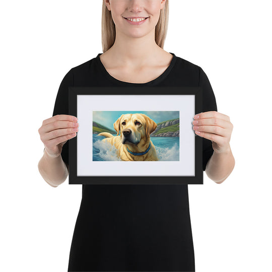 Matte Paper Framed Poster With Mat-Labrador Retriever V2