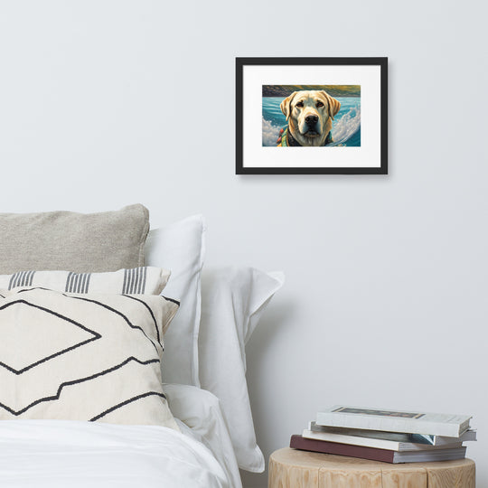 Matte Paper Framed Poster With Mat-Labrador Retriever V4