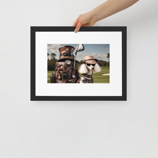 Poodle Golfer- Matte Paper Framed Poster With Mat v3