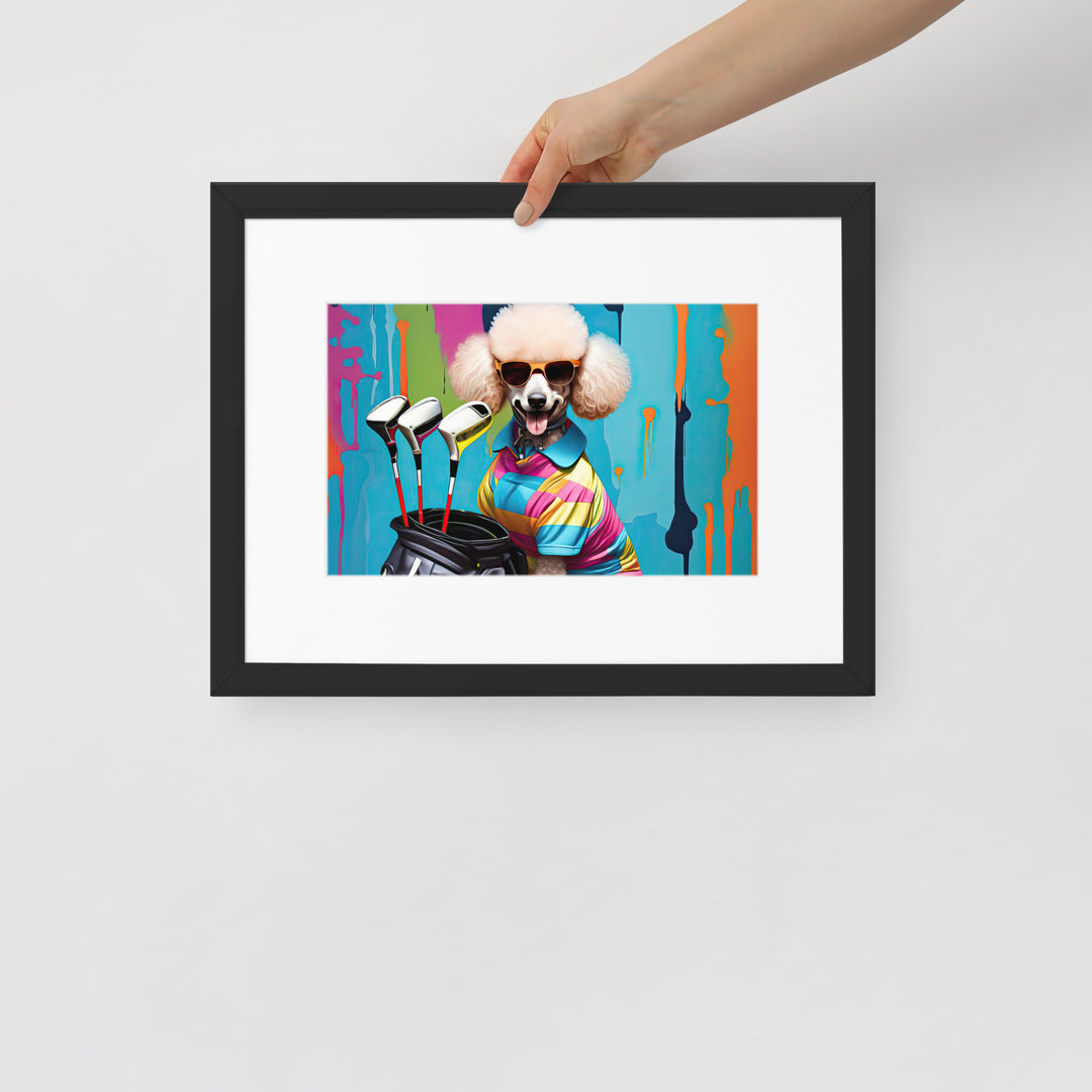 Poodle Golfer- Matte Paper Framed Poster With Mat v4